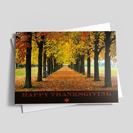 Autumn Path Thanksgiving Card