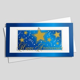 Golden Stars Anniversary Card