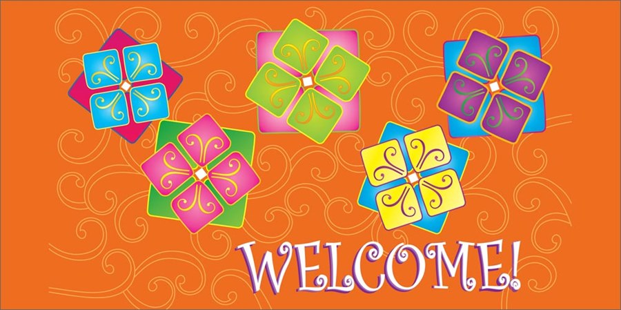 Vibrant Decorative Welcome Card By Brookhollow