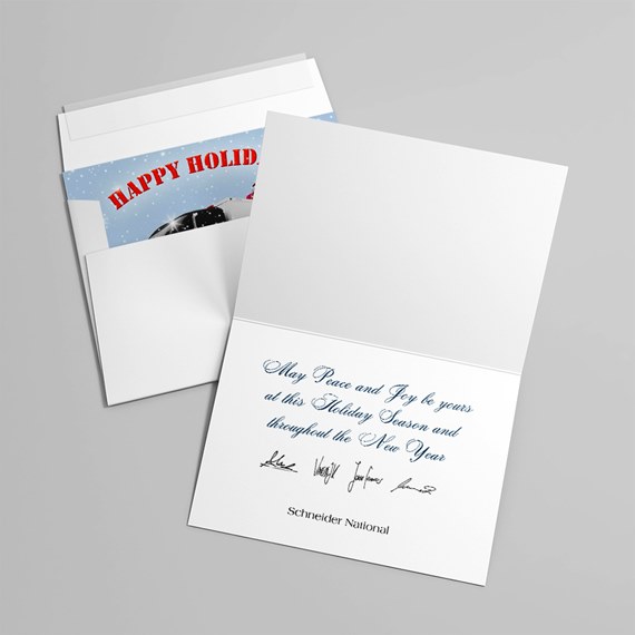 Truck Gift Wrapped Holiday Card