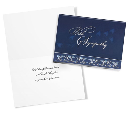sympathy card with decorative border and text