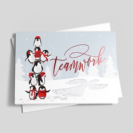 Penguin Formation Holiday Card