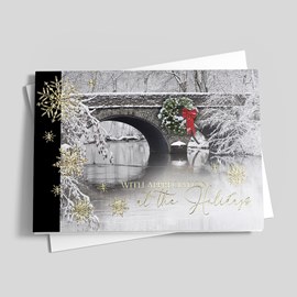 Snowy Bridge Holiday Card