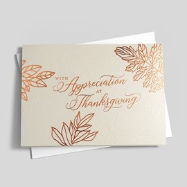 Bronze Leaves Thanksgiving Card
