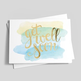 Get Well Soon Abstract Floral Watercolor Greeting Card PRINT