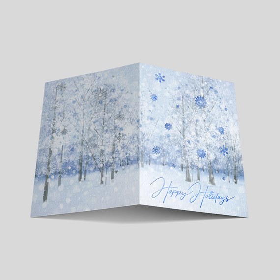 Blue Woods Holiday Card