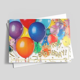 Eccentric Balloons Birthday Card