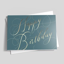 Elegant Flourishes Birthday Card