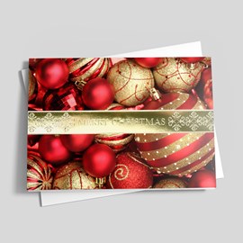 Ornaments & Ribbon Christmas Card