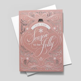 Jolly Pink Holiday Card