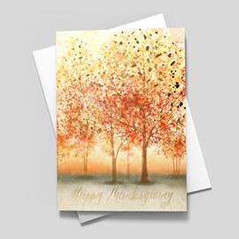 Golden Trees Thanksgiving Card