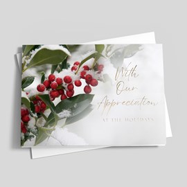 Snow Berry Appreciation Holiday Card