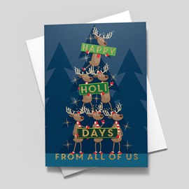 Reindeer Team Holiday Card