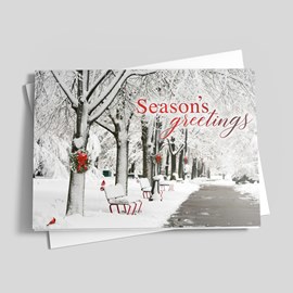 Snowy Park Holiday Card