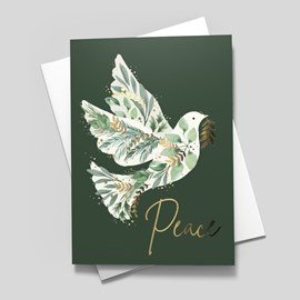 Greenery Dove Holiday Card