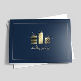 Golden Gifts Birthday Card