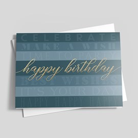 Blue Wishes Birthday Card