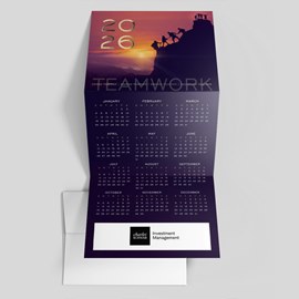 Teamwork Building Calendar Card