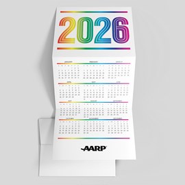 Rainbow Colored Calendar Card