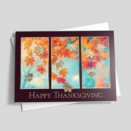 Colorful Window Thanksgiving Card