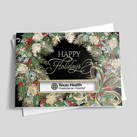 Happy Holiday Gilded Wreath