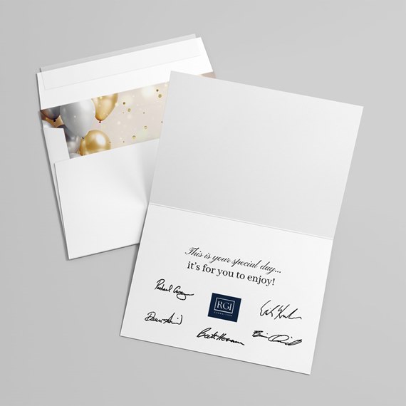 white interior or greeting card with envelope