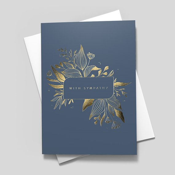sympathy card with floral design and text area