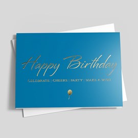 Bright Blue Birthday Card