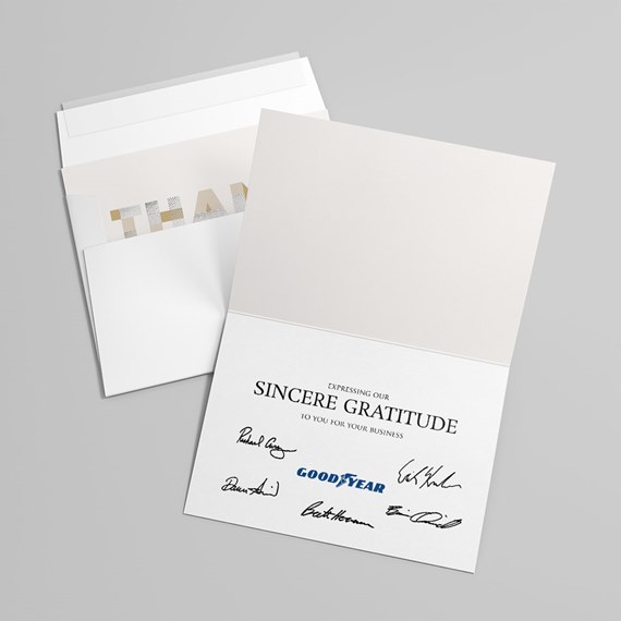 greeting card with signatures and customizable text area