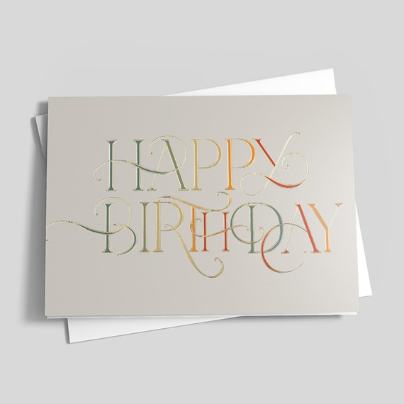 birthday card with decorative text