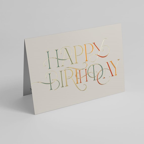 greeting card with happy birthday text