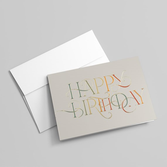 birthday greeting card with decorative text