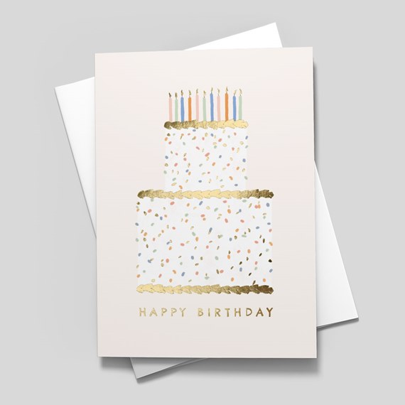 birthday card with cake and candles