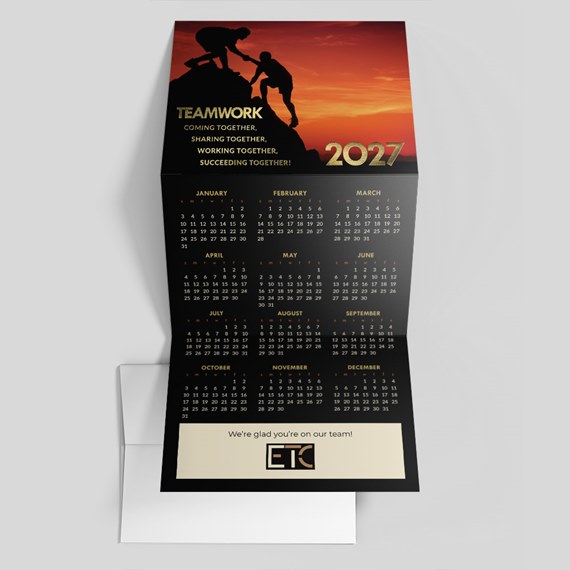 2027 calendar with motivational theme and photo placeholder