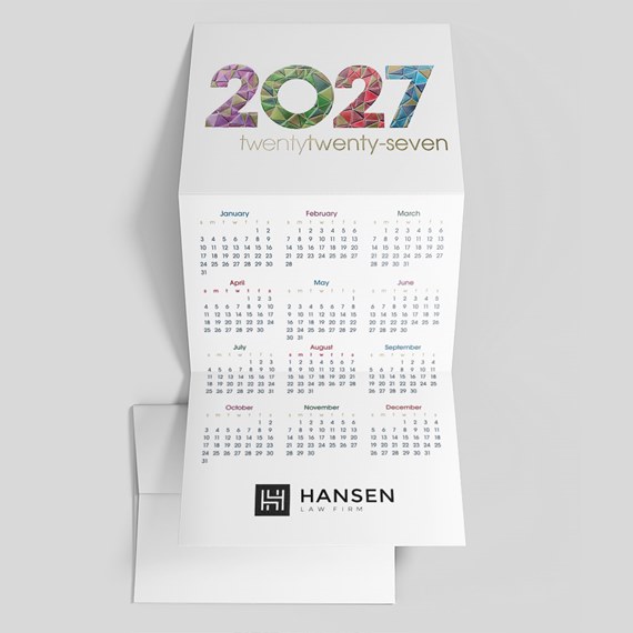 2027 calendar with floral numbers and monthly grids