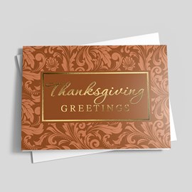 Amber Elegance Thanksgiving Card