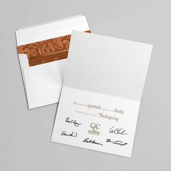 decorative greeting card with floral pattern and printed text