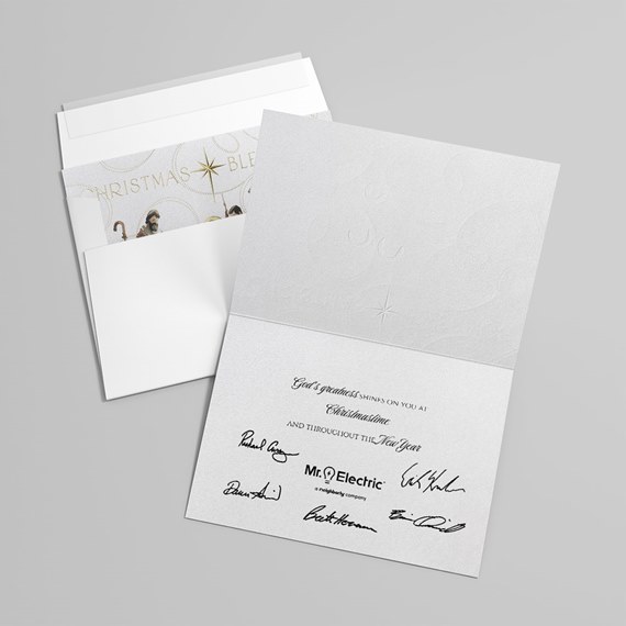 White Pearlized greeting card