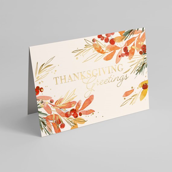thanksgiving greeting card with floral design