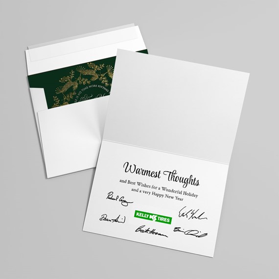 greeting card with customizable text area and decorative envelope