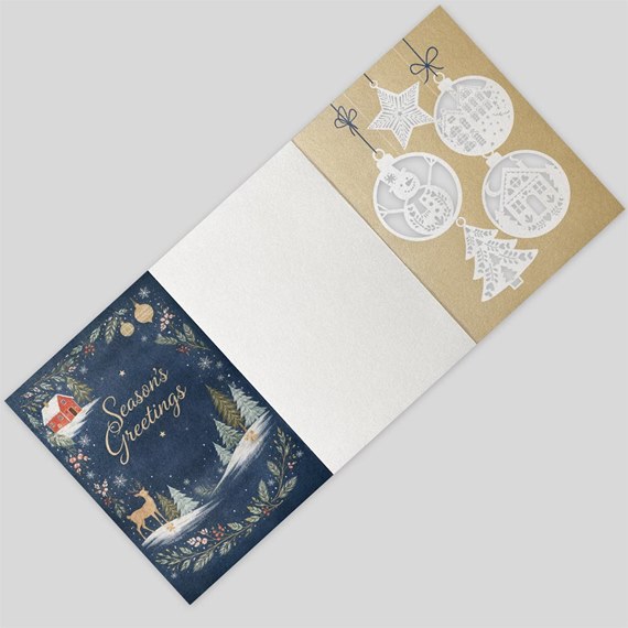 season's greetings card with decorative elements