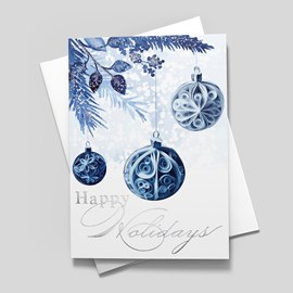 Ornaments in Blue Holiday Card