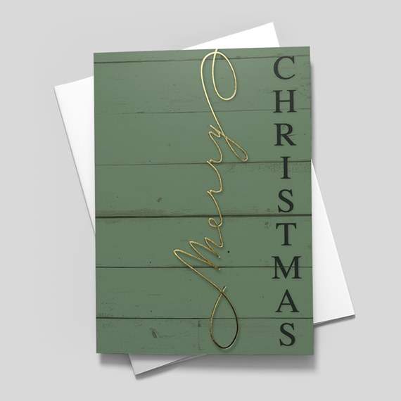 green wooden background with gold and black text