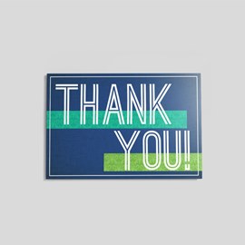 Blue Striped Thanks Postcard