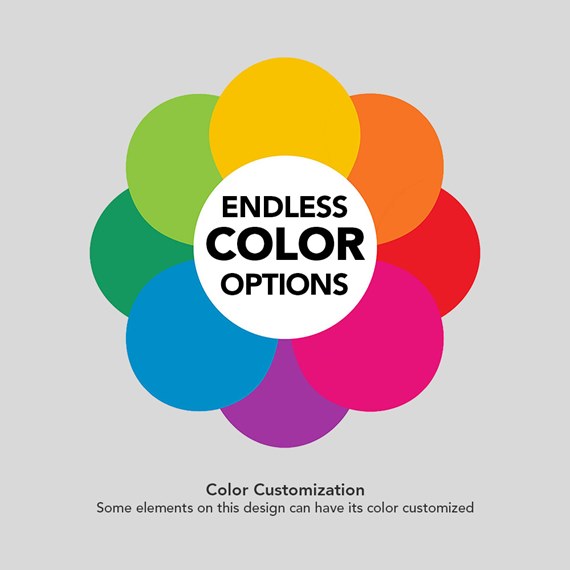 colorful flower design with text placeholder