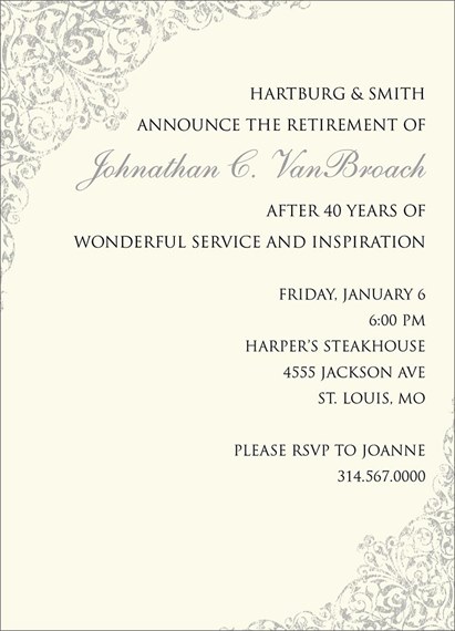 Touch of Gray Invitation