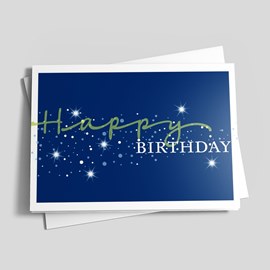 Sparkling Blue Birthday Card