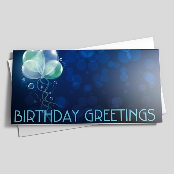 Blue Birthday Balloons Card