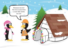 Igloo Repair Holiday Card