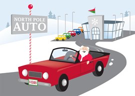 North Pole Auto Christmas Card